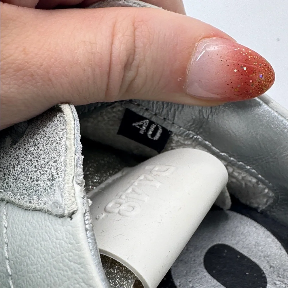P448‎ Women's John Embellished Low-Top Sneakers Silver Sparkle Size 40 - Picture 13 of 16